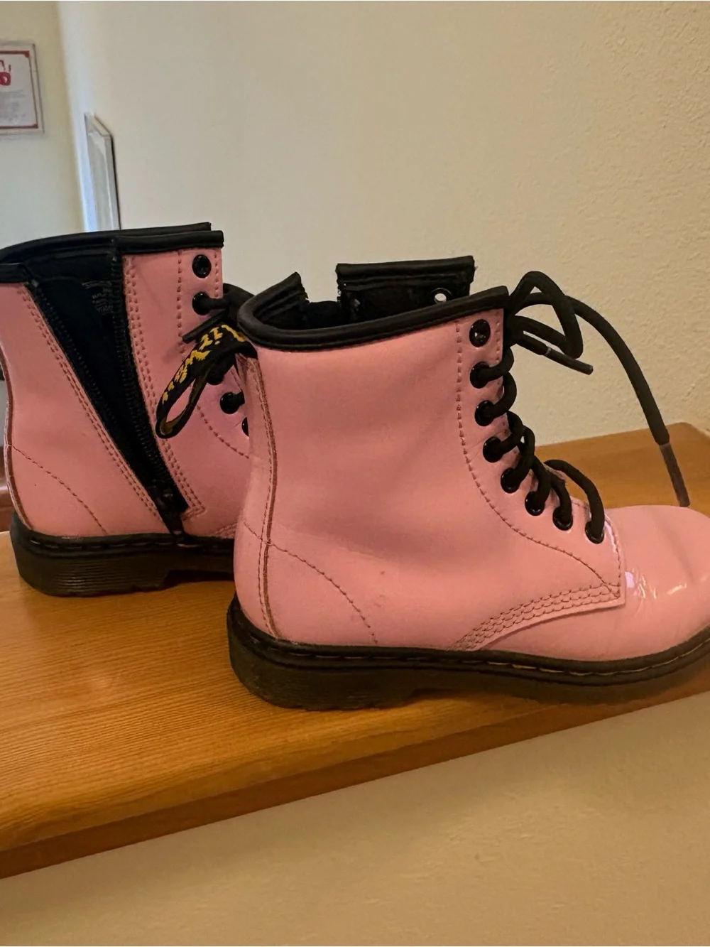 Dr. Martens Pink Kids Lace-Up Combat Boots